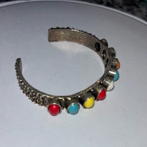 Multicolored Stone Cuff Bracelet
